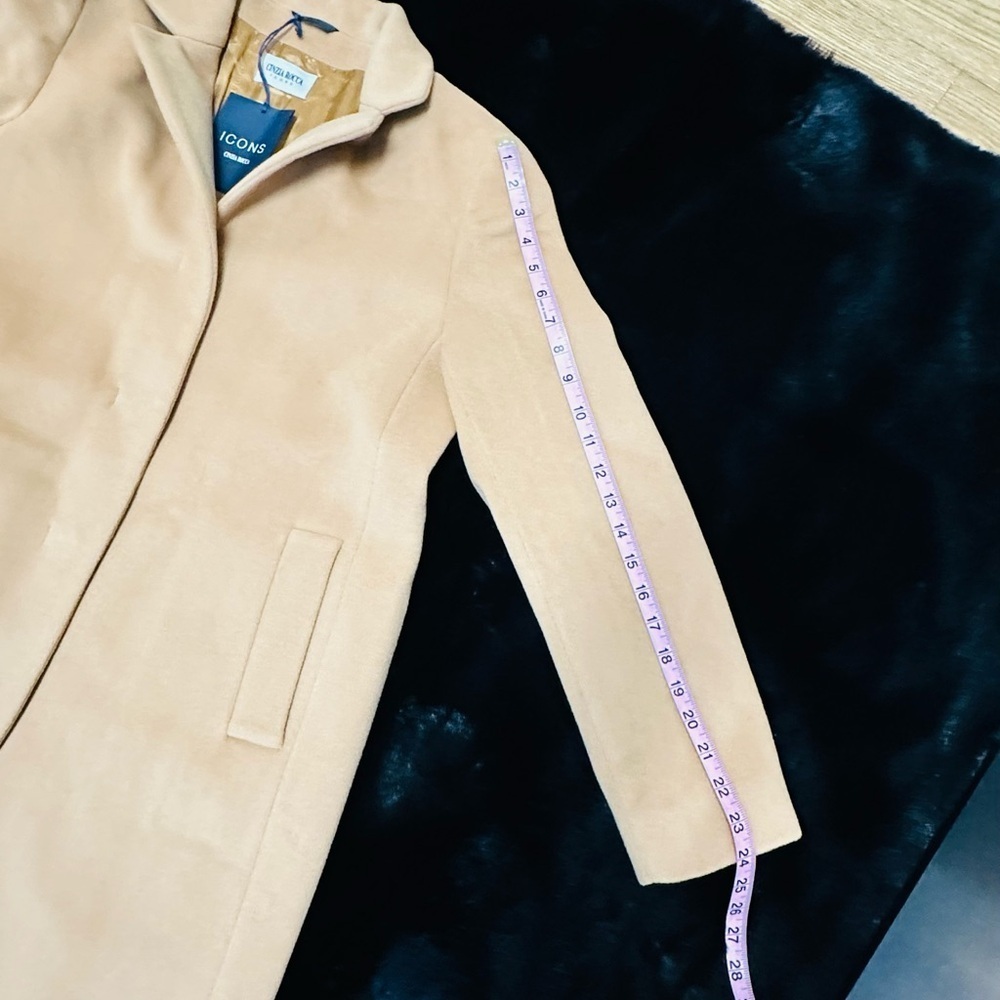 ICONS By Cinzia Rocca Wool Blend Tan Long Coat - Picture 6 of 16